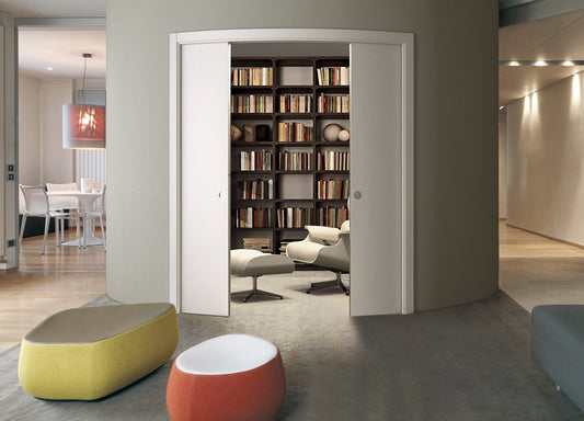 Create a stunning curved room with an Eclisse curved pocket door.