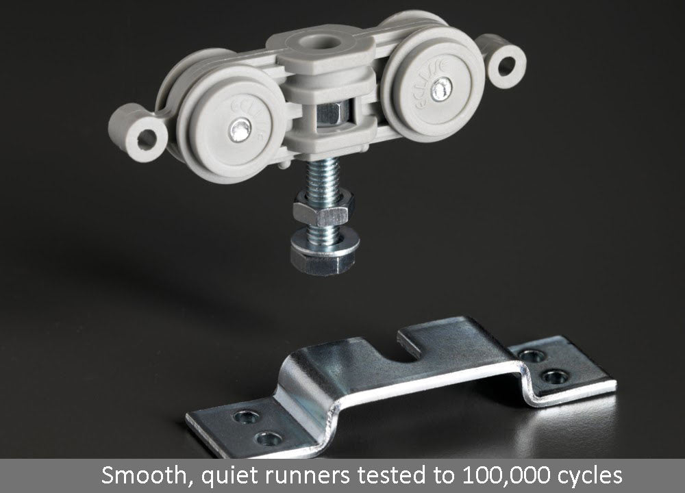 ECLISSE Classic DOUBLE FIRE-RATED Pocket Door System - runners tested to 100,000 cycles