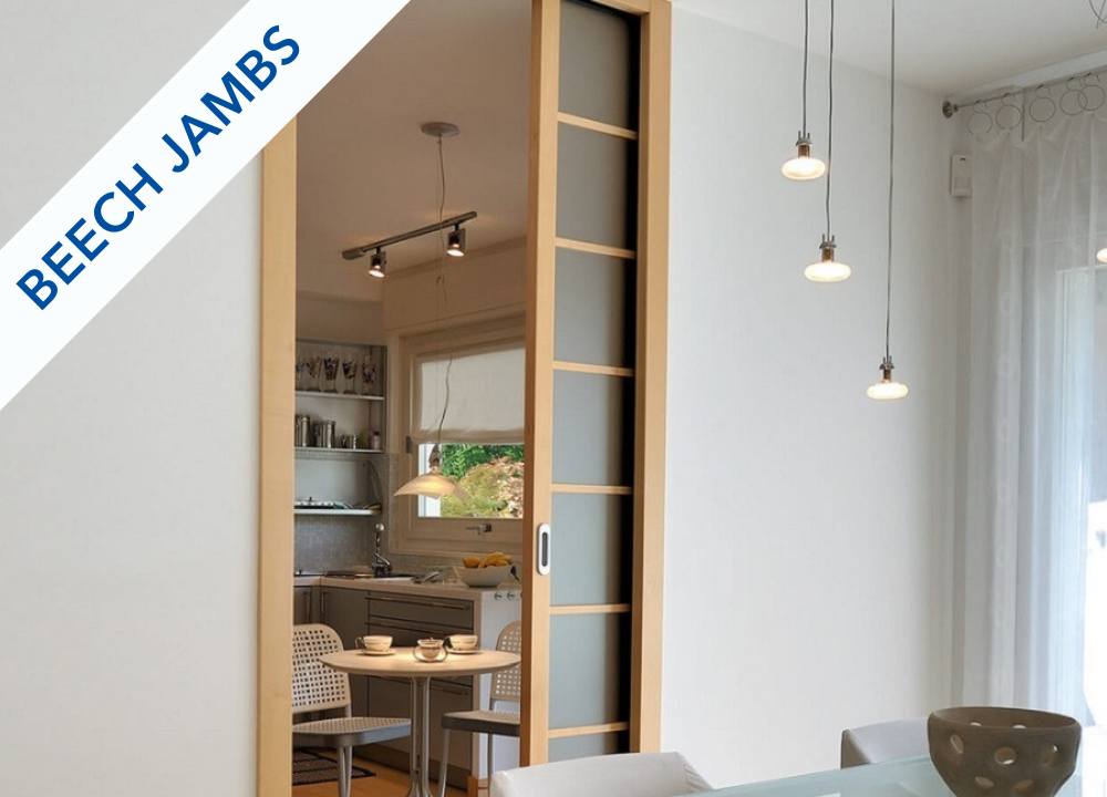 ECLISSE single pocket door system with architrave to suit both traditional and contemporary interiors.