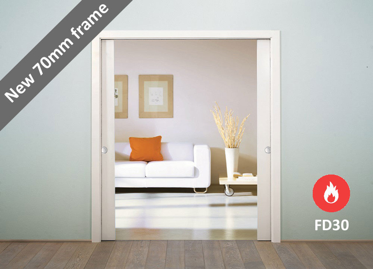 ECLISSE Classic DOUBLE FIRE-RATED Pocket Door System- FD30 with 70mm frame