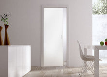 Classic 10mm Glass Pocket Door System Patterned PLAIN SATIN