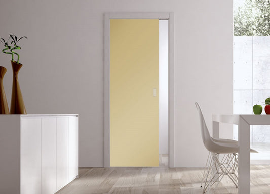 Classic Glass Pocket Door System Coloured SATIN AMBER