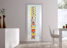 Classic 10mm Glass Pocket Door System Handpainted AFRO