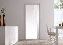Classic 10mm Glass Pocket Door System Coloured WHITE (RAL 9010)