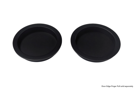 Round Flush Pull Handle Set For Sliding Pocket Door - Painted Black