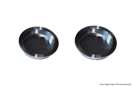 Round  Flush Pull Handle Set For Sliding Pocket Door - Satin Chrome