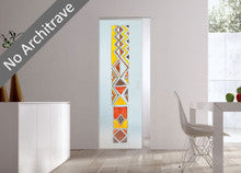 Syntesis® Flush  Glass Pocket Door System Handpainted AFRO