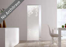 Syntesis® Flush  Glass Pocket Door System Patterned RIFLESSI