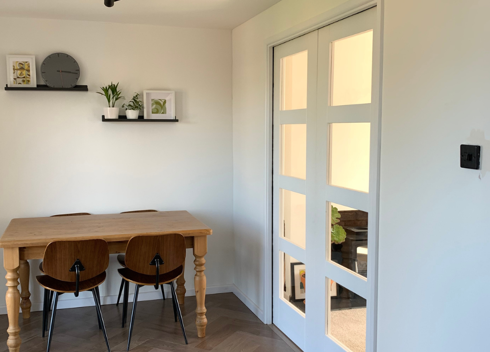 Classic DOUBLE Pocket Door System - White Jambs - Irish Sizes