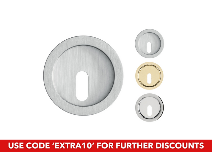 Round Lock Open FIRENZE COLLECTION - AURA Round Lock Set For Sliding Pocket Door – Eclisse