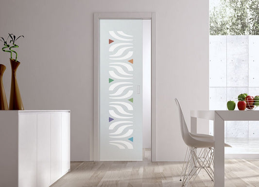 Classic Glass Pocket Door System Patterned ALA