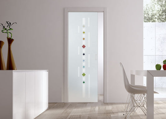 Classic Glass Pocket Door System Patterned CORSIE