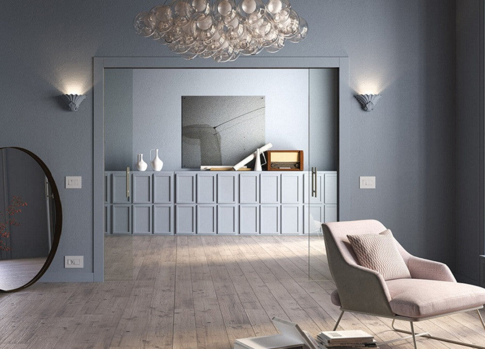 Classic Double Pocket Door System - WIRING-READY -frame only, doors not supplied