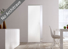 Syntesis® Flush  Glass Pocket Door System Coloured SATIN WHITE