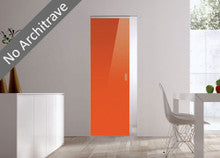 Syntesis® Flush  Glass Pocket Door System Coloured ORANGE (RAL 2001)