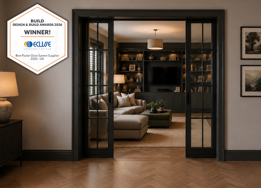 Classic DOUBLE Pocket Door System - White Jambs