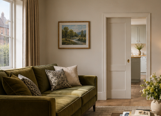 Classic SINGLE Pocket Door System - White Jambs