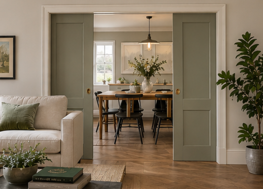Classic DOUBLE Pocket Door System - White Jambs