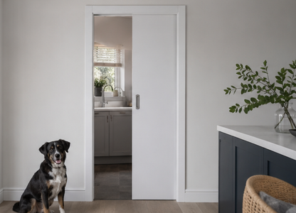 Classic SINGLE Pocket Door System - White Jambs